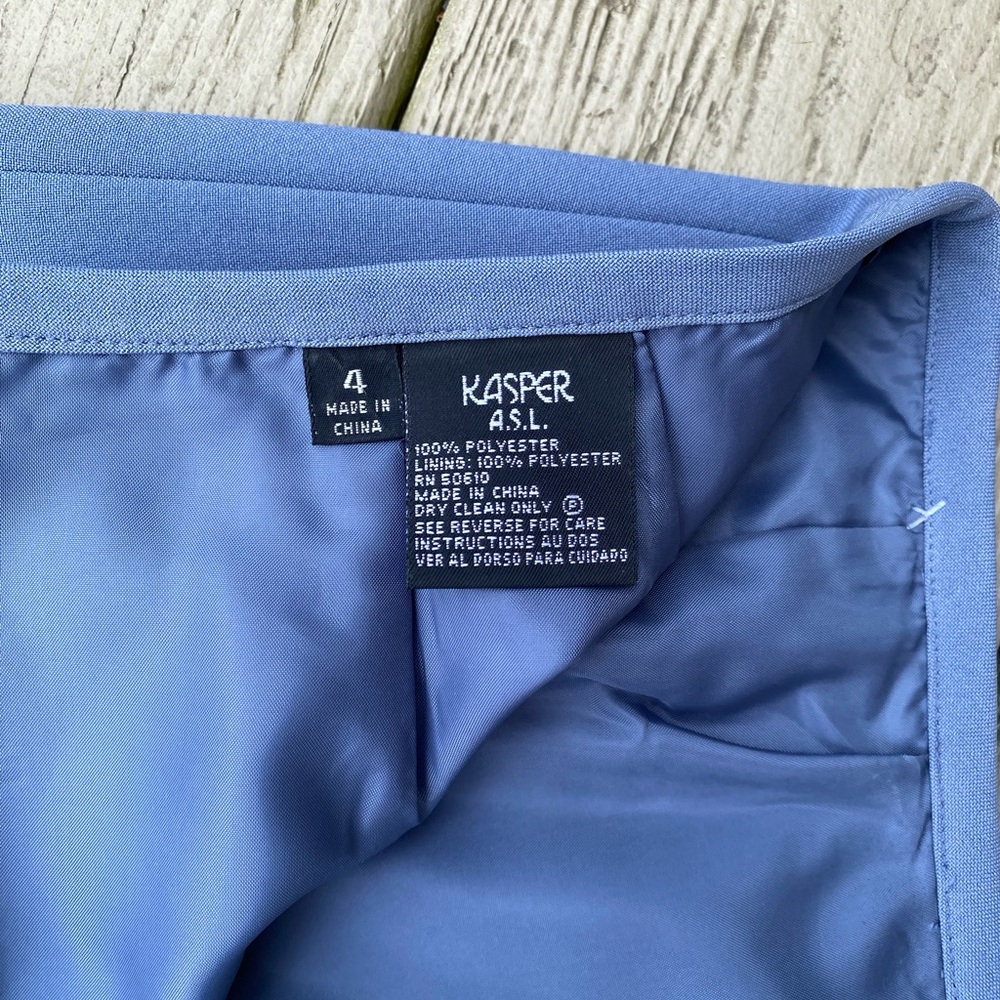 NWOT KASPER Slate Blue Pencil Fully Lined Midi Skirt, Size: 4 - Picture 6 of 8